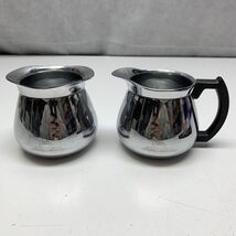 Vintage Sunbeam Stainless Steel Sugar And Creamer Set MCM Silver Art Dec... - $9.89