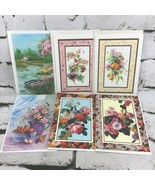 Vintage American Classics Blank Inside Notecards Lot Of 6 Floral Some Li... - $9.89