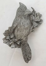 Pewter Cardinal Brooch Pin Artist Signed ANDY SCHUMANN Port Washington WI - $329.08 MXN