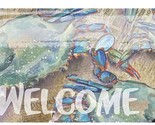 Welcome Blue Crabs on Newspaper 20 x 18 Standard Size Mailbox Cover - $24.74