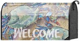 Welcome Blue Crabs on Newspaper 20 x 18 Standard Size Mailbox Cover - £19.54 GBP