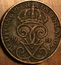 1912 Sweden 1 Ore Coin - £2.05 GBP