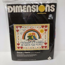 VTG Dimensions 13" x 10" Friendship Is A Rainbow Needlepoint Embroidery #2171 - $15.59