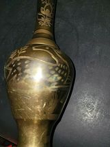 BRASS VASE WITH BEAUTIFUL ETCHINGS image 4