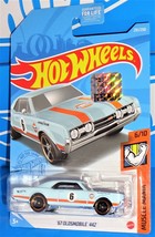 Hot Wheels 2021 Factory Set Muscle Mania #231 &#39;67 Oldsmobile 442 Light Blue GULF - £5.41 GBP
