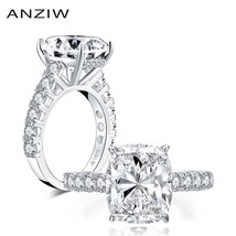 Luxury 925 Sterling Silver 10x12mm Big Cushion Cut Engagement Ring Simulated Dia - £42.29 GBP