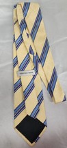 Geoffrey Beene, Handmade Designer men&#39;s Neck tie. Yellow with blue stripes - £11.42 GBP