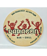 Vintage Paragon Round Bar Coaster Pad Drink Mat Beermat Rest Black Cardb... - $274.97 MXN