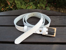 Women&#39;s Narrow Handmade Greek Leather Belt  - £15.69 GBP