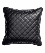 Pillow Leather Cushion Cover Decor Set Genuine Soft Lambskin Black All Sizes 62 - £24.44 GBP+