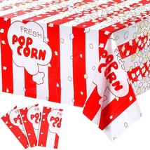 3 Pieces Popcorn Tablecloth Decorations Plastic Popcorn Table Cover Carnival The - £17.57 GBP