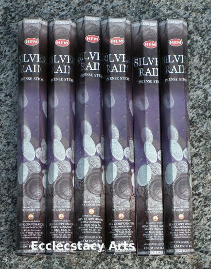 Hem Silver Rain Incense 6 x 20 Stick, 120 Sticks - Hem Incense - NEW  - $17.99