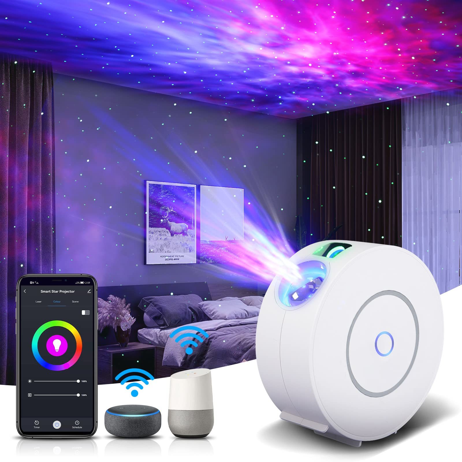 V JULES.V Star Projector, Galaxy Projector for Bedroom, Smart APP & Voice Contr