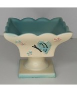 HULL POTTERY Butterfly Flowers B6 Pedastal Compote Candy Dish  56 Mid Ce... - £23.25 GBP