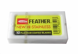 100 Feather New Hi Stainless double edge razor blades - £31.93 GBP