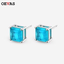 Ng silver paraiba tourmaline gemstone birthstone ear studs earrings ladies fine jewelry thumb200