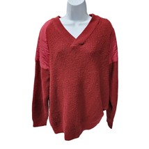 VTG Vraiment Kuk Dong 1970s Womens L burgundy red Sweater v neck  long s... - $23.74