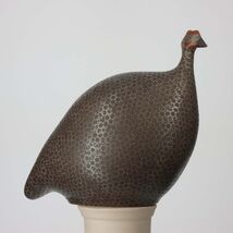 Les Ceramiques de Lussan Small Ceramic Guinea Fowl - Matte Black Spotted... - €156,11 EUR