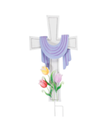 Easter Cross Tulip Yard Stake Outdoor Religious Memorial Spring Garden A... - £27.52 GBP