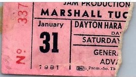 Vintage Marshall Tucker Fascia Ticket Stub Gennaio 31 1981 Dayton Ohio - $49.48