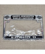 New Harley Davidson Motorcycle Chrome License Plate Frame Grove&#39;s Winche... - $18.29