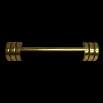 Vintage Brass Art Deco Style Drawer Pull Handle Cabinet 4&quot; KBC X77902 Solid - $14.80