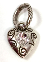 Brighton Forever Love Together Charm, JC1240 Silver Finish, Clear Crystal New - $14.25