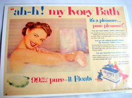 1953 Ivory Soap Color Ad Ah-h! My Ivory Bath It&#39;s a Pleasure-Pure Pleasure! - £6.25 GBP