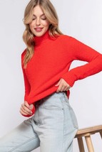 Women&#39;s Turtleneck Knit Sweater Top - Fluffy, Cozy and Warm Winter Wear - £17.02 GBP