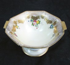 Antique Noritake Gold Gilt Footed Bowl Handpainted Porcelain nippon Nut Dish vtg - £13.16 GBP