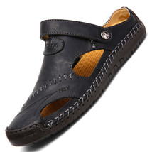 Soft Leather Men&#39;s Sandals Classic Roman Sandals Casual Comfortable Shoes Summer - £39.65 GBP