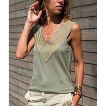 AQE Olive Green Knitted Sleeveless Top - £17.93 GBP