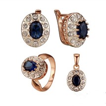 New Fashion Women Jewelry Sets Rose Gold Silver Color Bridal Wedding Earring  Je - £27.41 GBP