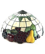 Vintage Stained Glass Fruit Motif Hanging Lamp Shade – 16” Wide - €102,11 EUR