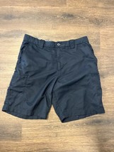 Basic Editions Navy Blue Chino Flat Front Shorts Size 34 Mens - £8.91 GBP
