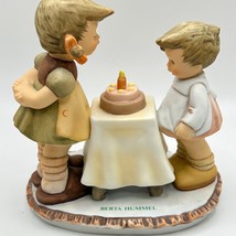 Berta Hummel &quot;Wishes Come True&quot; Figurine BH 17 1996 4.25&quot; Boy Girl Cake ... - $24.70