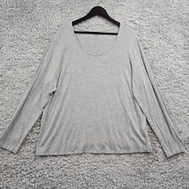 Eileen Fisher Shirt Womens 3X Gray Long Sleeve Pullover Stretch Scoop Neck - £31.85 GBP