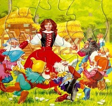 1996 Snow White 7 Dwarfs Puzzle Vintage Frame Tray Dancing Playmore 12 Pcs BGS - £23.59 GBP