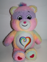 Care Bears Togetherness Bear 14&quot; Rainbow Pastel Plush Soft Toy Stuffed H... - $9.75