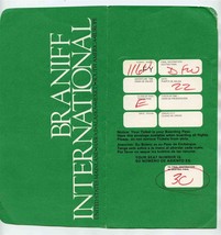 Braniff International Airline Ticket Jacket 1978 Green  - £17.20 GBP