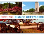 Multiview Banner Greetings Gettysburg Pennsylvania UNP Chrome Postcard N20 - $2.92