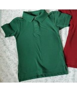Basic EditionPolo Shirts Two Boys Size 6/7 Short Sleeve Burgandy Green - $113.03 MXN