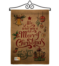 Merry Christmas and Happy New Year Burlap - Impressions Decorative Metal Wall Ha - £27.30 GBP