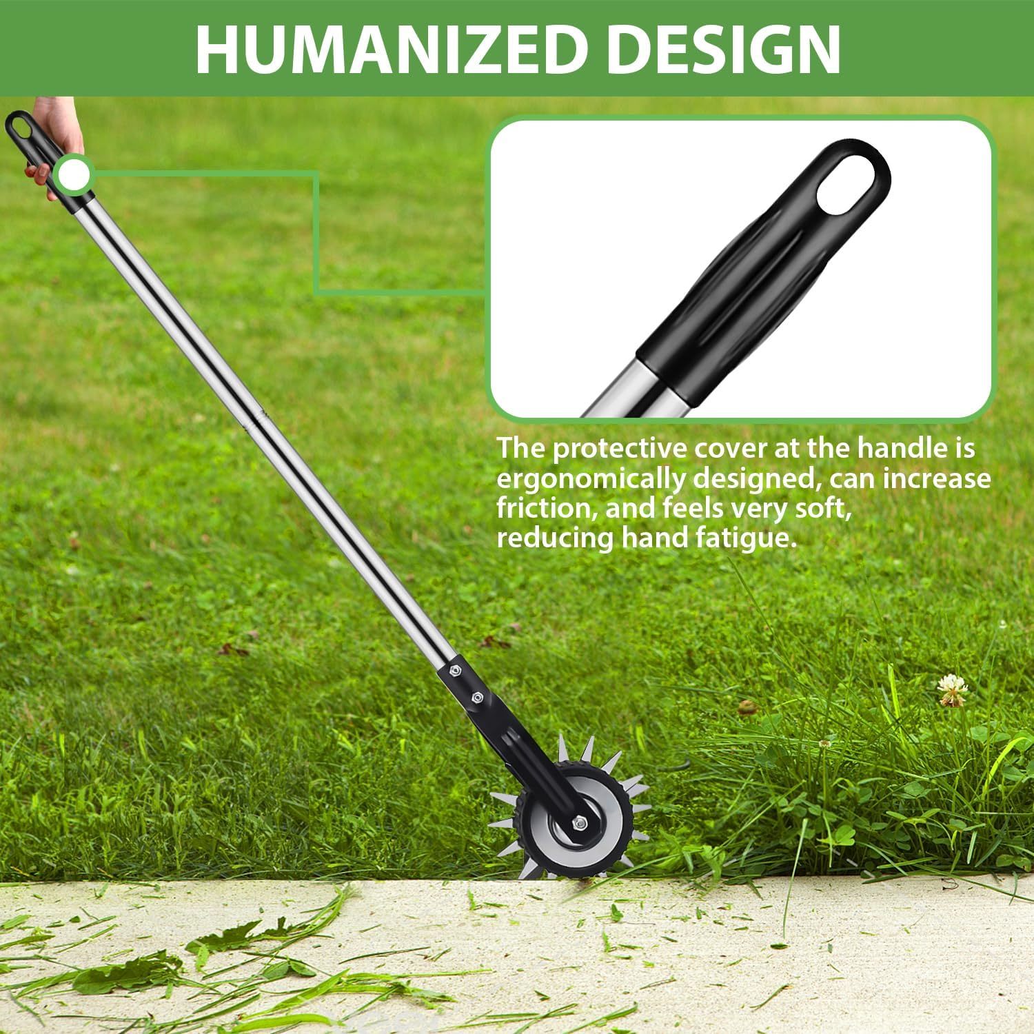 [2025 Upgraded] Wheel Rotary Edger – Manual Lawn Edger Tool, Adjustable ...
