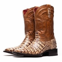 TUCSON Genuine Caiman Belly Skin Cowboy Boot from the Western CollectionStone Or image 4