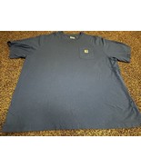 Carhartt T-Shirt - Mens 4XL - Blue Loose Fit -  Solid - Front Pocket - $20.10 CAD