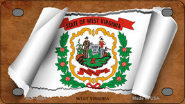 West Virginia Flag Scroll Novelty Mini Metal License Plate Tag - £11.92 GBP