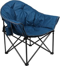 Alpha Camp Oversized Camping Chairs Padded Moon Round Chair Saucer Recliner With - £78.03 GBP