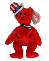 2003 “SAM” TY ORIGINAL BEANIE BABIES RED WITH PATRIOTIC HAT BEAR 8.5” TAGS - £3.91 GBP
