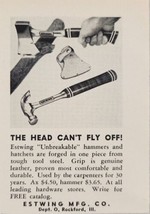 1954 Print Ad Estwing Unbreakable Hammers &amp; Hatchets Rockford,Illinois - $8.77
